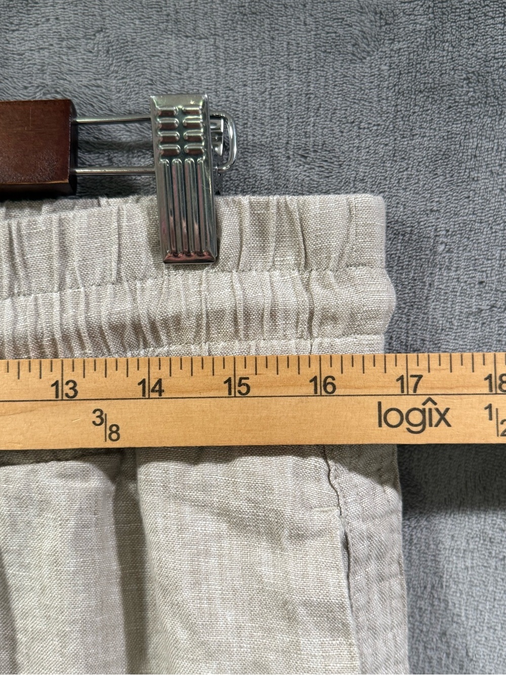 Quince Wide Leg Pants Womens Large Beige 100% European Linen Relaxed Resortwear - Picture 3 of 9